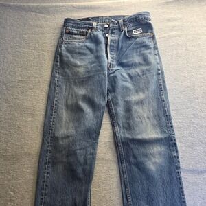 Levis 501xx Vintage Mens Button Fly Straight Leg Jeans Blue Made in USA 33x33
